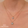 Shy Creation Kate 0.41CT DIAMOND PAVE CIRCLE FACETED BALL CHAIN NECKLACE