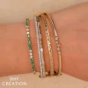 Shy Creation Kate 1.13CT DIAMOND EMERALD RIBBED BANGLE