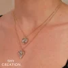 Shy Creation Kate 0.24CT DIAMOND LOVE KNOT FACETED BALL CHAIN NECKLACE