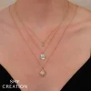 Shy Creation Kate 0.08CT DIAMOND PAVE CIRCLE SUN MATTE NECKLACE