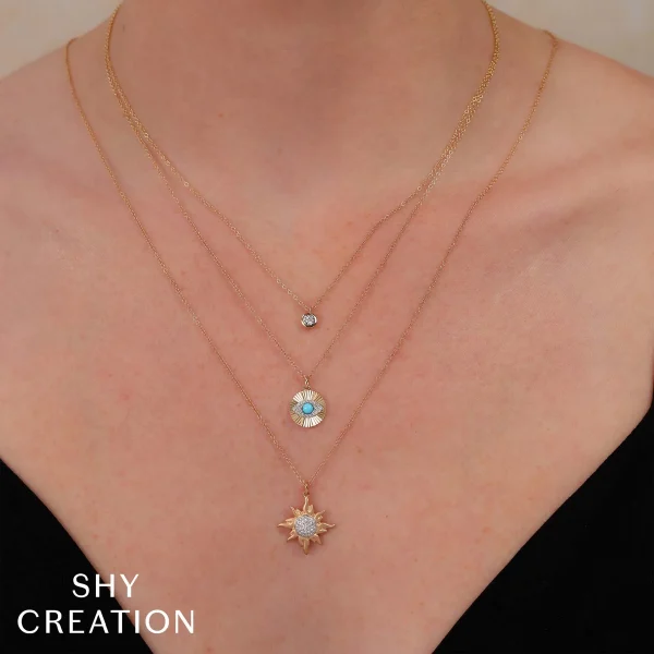 WEB_ALT_SC55028030_SC55028044_SC55027929RD_1800x1800 Shy Creation Kate 0.08CT DIAMOND PAVE CIRCLE SUN MATTE NECKLACE