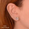 Shy Creation Kate 0.52CT DIAMOND BAGUETTE BUTTERFLY STUD EARRING