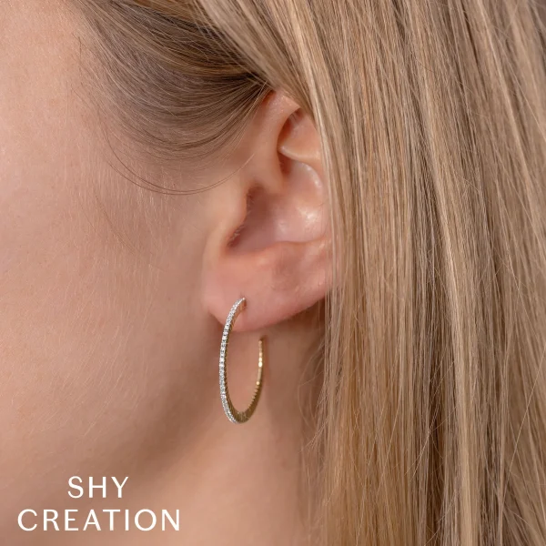 WEB_ALT_SC55028422RDD1.00_1800x1800 Shy Creation Kate 0.36CT DIAMOND RIBBED HOOP EARRING