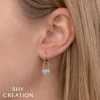 Shy Creation Kate 0.26CT DIAMOND PAVE HEART LOCK EARRING