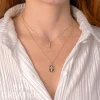 Shy Creation Kate 0.04CT DIAMOND CROSS SPARKLE CHAIN NECKLACE