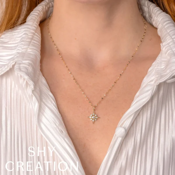 WEB_ALT_SC55028576_de455e61-b7f5-4e20-840d-6d34b7721de4_1800x1800 Shy Creation Diana 0.28CT DIAMOND STAR CROWN SETTING SPARKLE CHAIN NECKLACE