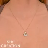 Shy Creation Kate 0.44CT DIAMOND PAVE LOVE KNOT FACETED BALL CHAIN NECKLACE