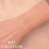 Shy Creation Kate 0.12CT DIAMONDS BY THE YARD SPARKLE FACETED BALL CHAIN BRACELET