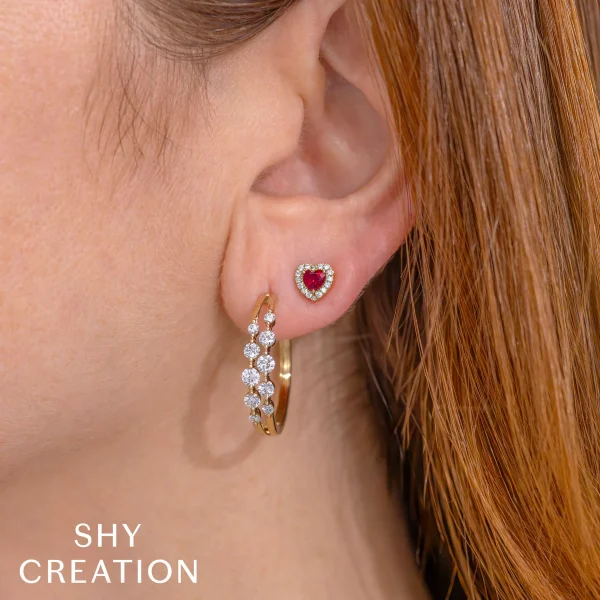 Shy Creation Gia 1.32CT DIAMOND HOOP EARRING