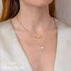 Shy Creation Kate 0.13CT DIAMOND PAVE HEART SPARKLE CHAIN NECKLACE