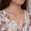 Shy Creation Kate 0.19CT DIAMOND PAVE OVAL FACETED BALL CHAIN NECKLACE