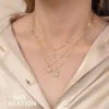 Shy Creation Kate 0.09CT PINK SAPPHIRE STAR SPARKLE CHAIN NECKLACE