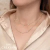 Shy Creation Kate 0.11CT DIAMOND FLOWER FACETED BALL CHAIN NECKLACE