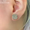 Shy Creation Kate 0.55CT DIAMOND BAGUETTE CIRCLE STUD EARRING