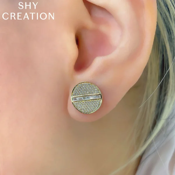 Web_Alt_SC22008065_1800x1800 Shy Creation Kate 0.55CT DIAMOND BAGUETTE CIRCLE STUD EARRING