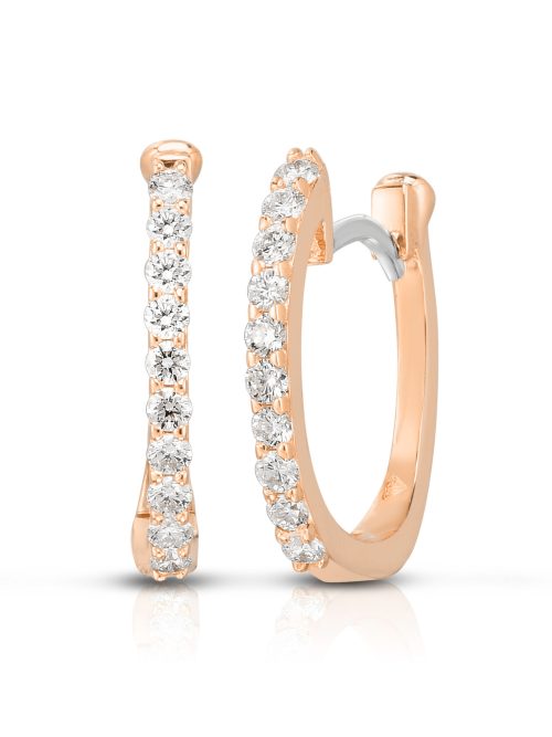 000466AXERX0-TIHyYjyLV6C6vpO.z Roberto Coin 18K GOLD PERFECT DIAMOND HOOP® PAVE DIAMOND HUGGY EARRINGS