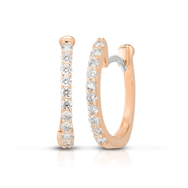 Roberto Coin 18K GOLD PERFECT DIAMOND HOOP® PAVE DIAMOND HUGGY EARRINGS