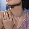 Roberto Coin  18K WHITE GOLD DIAMOND PRINCESS OUTLINE MEDIUM FLOWER NECKLACE