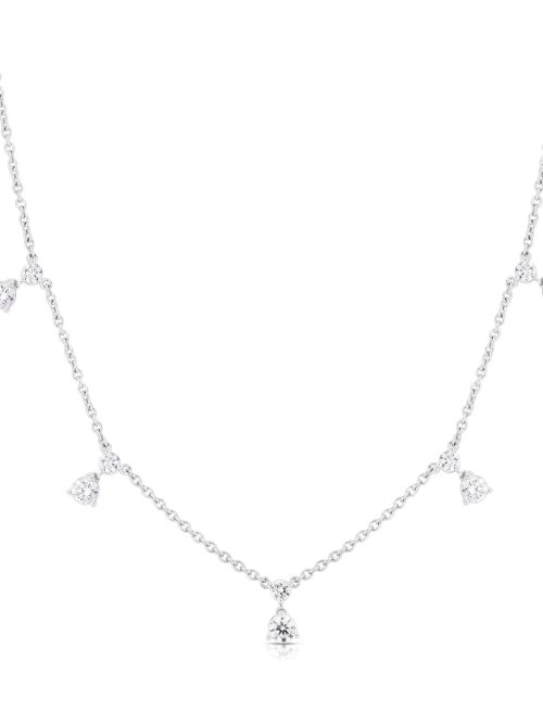 111460AWCHX5-ATxLBTq9xIJdGpm.z Roberto Coin 18K WHITE GOLD DIAMONDS BY THE INCH DANGLING 5 STATION NECKLACE