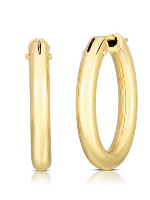 Roberto Coin 18K YELLOW DESINGER GOLD LARGE OVAL THE PERFECT HOOP® EARRINGS