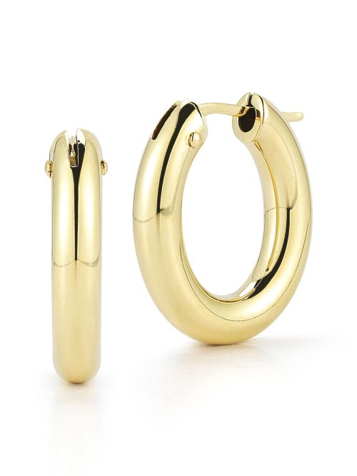 210008ayeroo-vfVabAmf66hrWuj.z Roberto Coin 18K DESIGNER GOLD MEDIUM ROUNDED OVAL THE PERFECT HOOP® EARRINGS