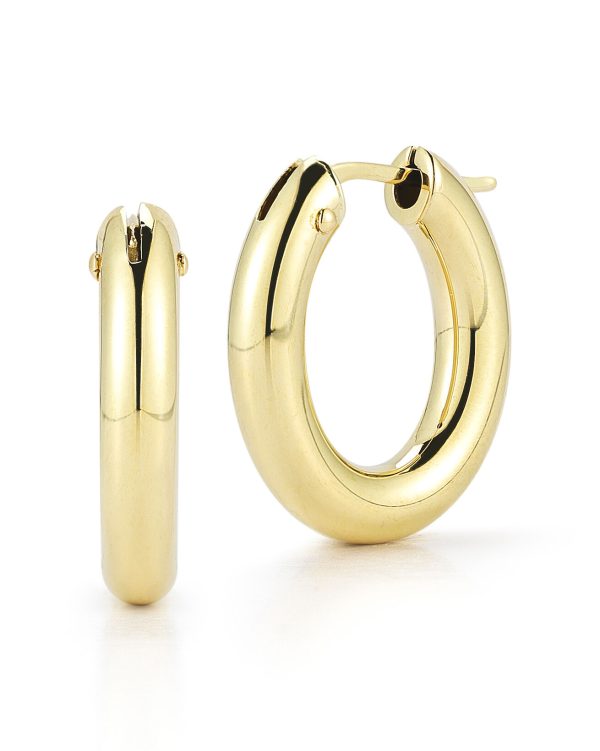 Roberto Coin 18K DESIGNER GOLD MEDIUM ROUNDED OVAL THE PERFECT HOOP® EARRINGS