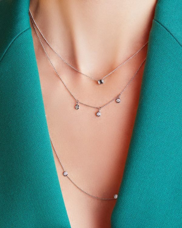 Roberto Coin 18K GOLD DIAMONDS BY THE INCH 15 STATION NECKLACE