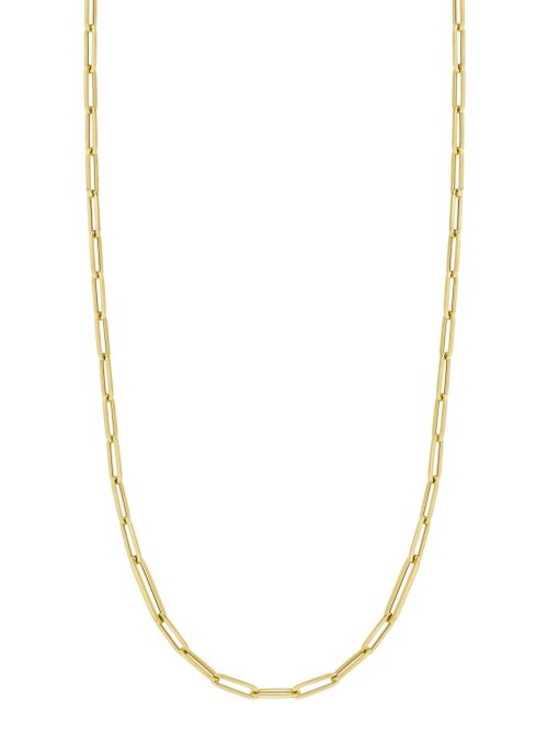 5310135AY310-P9eBJ1s6h7khJv8.z Roberto Coin 18K DESIGNER GOLD ALTERNATING SIZE PAPERCLIP LINK 17 INCH CHAIN