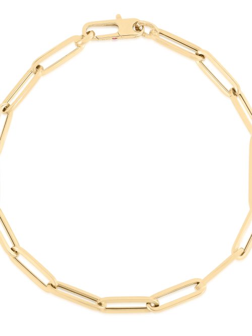5310135AYGB0-sEgAgpRqW13IHaG.z Roberto Coin 18K YELLOW DESIGNER GOLD ALTERNATING SIZE PAPERCLIP LINK BRACLET