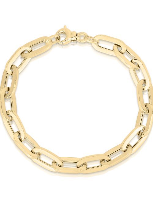 Roberto Coin 18K YELLOW DESIGNER GOLD HEAVY GAUGE PAPERCLIP LINK BRACELET