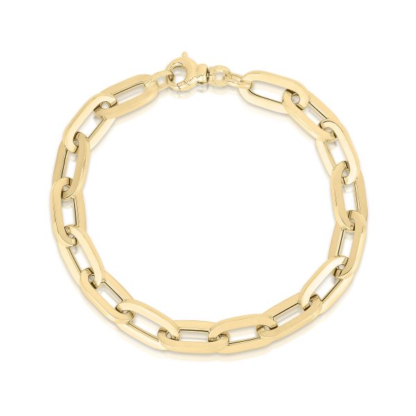 Roberto Coin 18K YELLOW DESIGNER GOLD HEAVY GAUGE PAPERCLIP LINK BRACELET