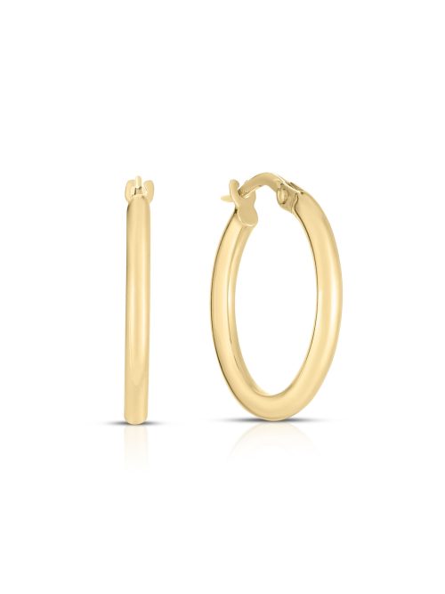 5560252AYER0-mClD1IBgcjmr9wn.z Roberto Coin 18K YELLOW DESIGNER GOLD CLASSIC THIN HOOP EARRINGS