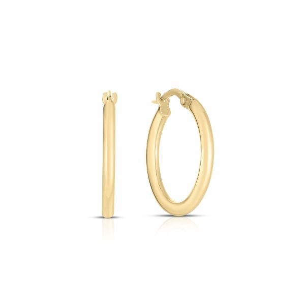 5560252AYER0-mClD1IBgcjmr9wn.z Roberto Coin 18K YELLOW DESIGNER GOLD CLASSIC THIN HOOP EARRINGS