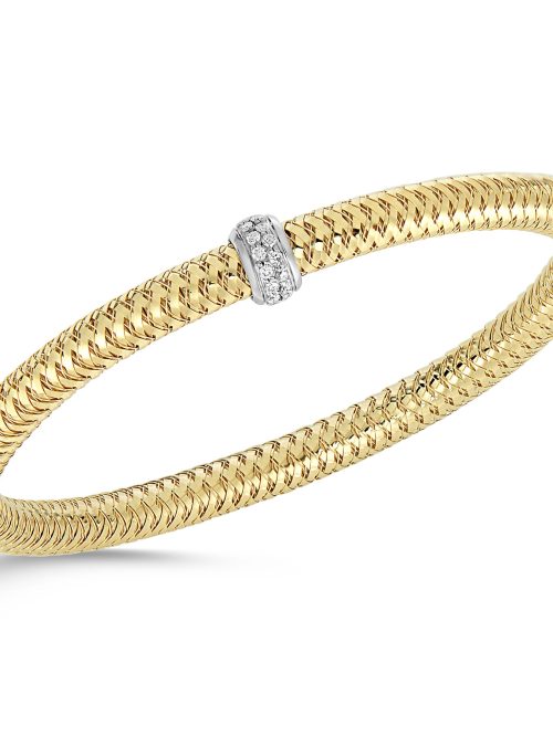 Roberto Coin 18K YELLOW/WHITE GOLD PRIMAVERA DIAMOND ACCENT BRACELET