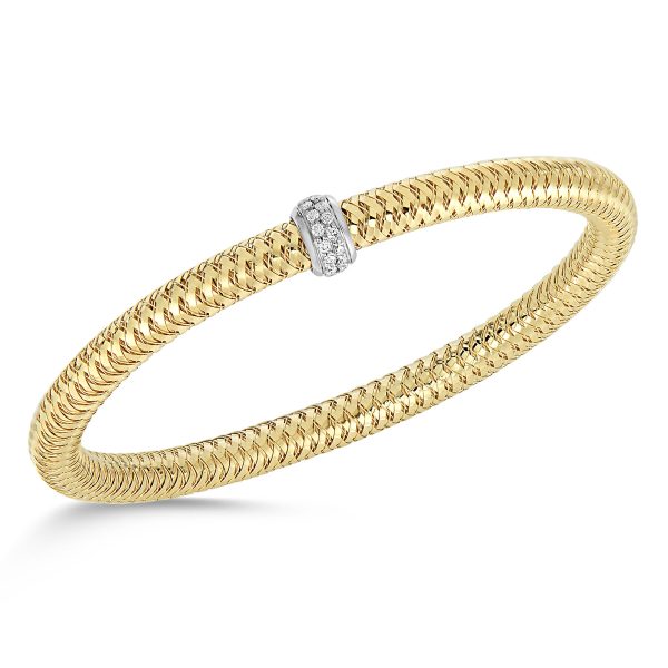 Roberto Coin 18K YELLOW/WHITE GOLD PRIMAVERA DIAMOND ACCENT BRACELET