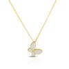 Roberto Coin 18K YELLOW/WHITE GOLD PRINCESS DIAMOND BUTTERFLY NECKLACE