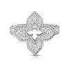 Roberto Coin 18K WHITE GOLD VENETIAN PRINCESS PAVE DIAMOND MEDIUM FLOWER RING