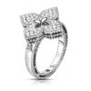 Roberto Coin 18K WHITE GOLD VENETIAN PRINCESS PAVE DIAMOND MEDIUM FLOWER RING