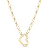 Roberto Coin 18K YELLOW GOLD CIALOMA DANGLE DIAMOND ACCENT OPEN HEART NECKLACE