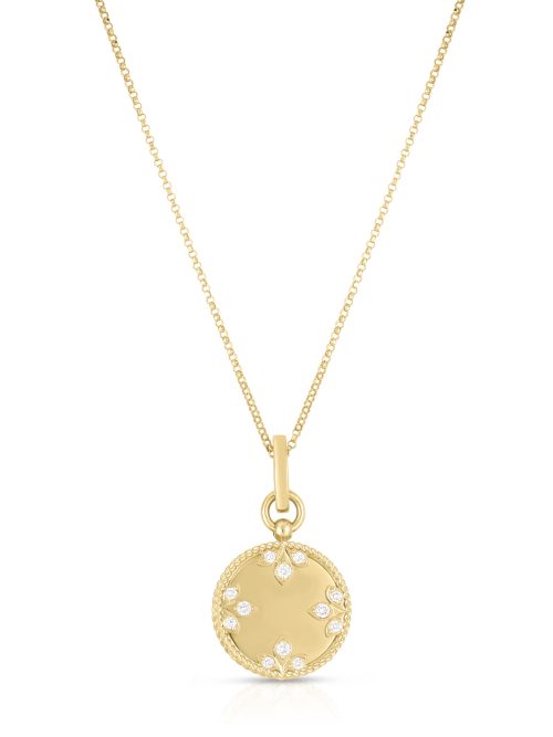 Roberto Coin 18K YELLOW GOLD VENETIAN MEDALLIONS SMALL DIAMOND NECKLACE