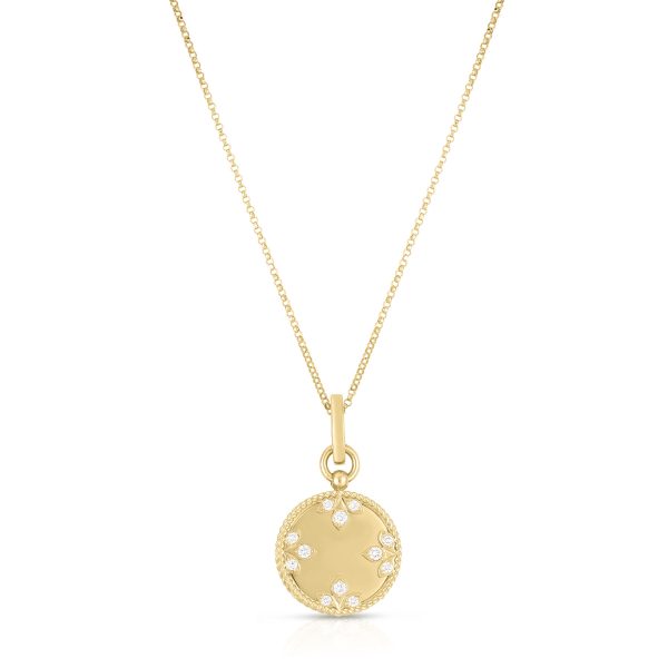 Roberto Coin 18K YELLOW GOLD VENETIAN MEDALLIONS SMALL DIAMOND NECKLACE