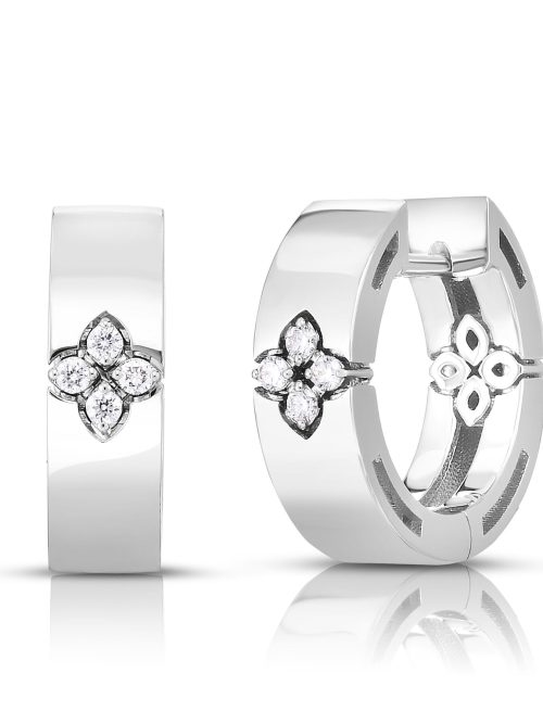 8882970AWERX-XeFNKnbjI04jtyK.z Roberto Coin 18K GOLD LOVE IN VERONA DIAMOND ACCENT SMALL HOOP EARRINGS