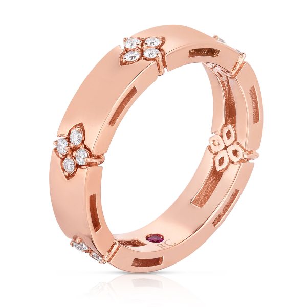 Roberto Coin 18K GOLD LOVE IN VERONA NARROW DIAMOND ACCENT RING