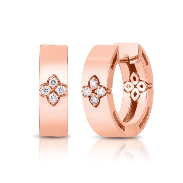Roberto Coin 18K GOLD LOVE IN VERONA DIAMOND ACCENT SMALL HOOP EARRINGS