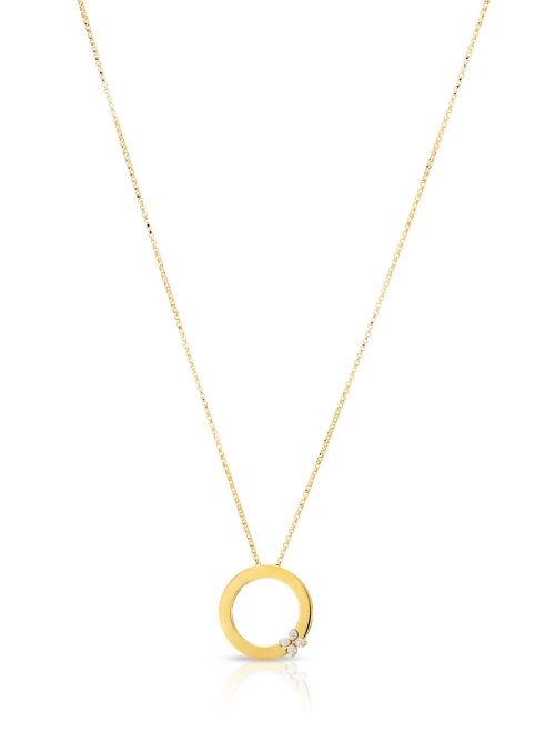 8883002AYCHX-kOJvrDUCi2JYM1p.z Roberto Coin 18K GOLD LOVE IN VERONA CIRCLE OF LIFE DIAMOND FLOWER NECKLACE