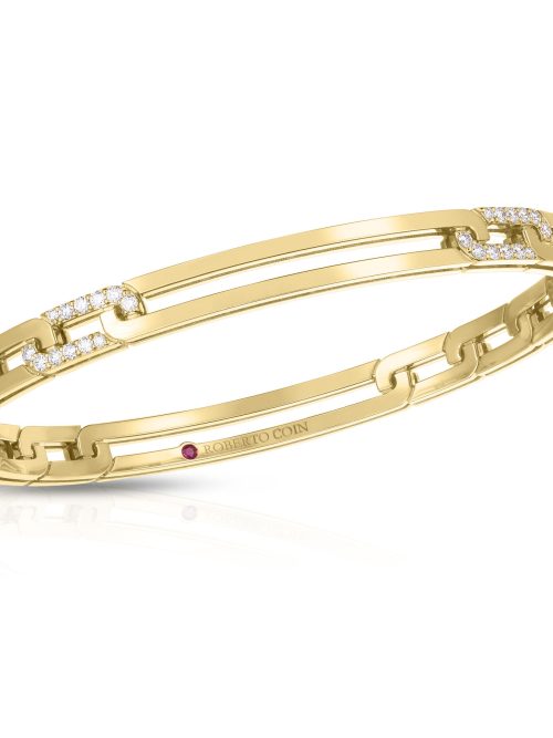 Roberto Coin 18K YELLOW GOLD NAVARRA DIAMOND ACCENT & EXTENDED LINK BANGLE