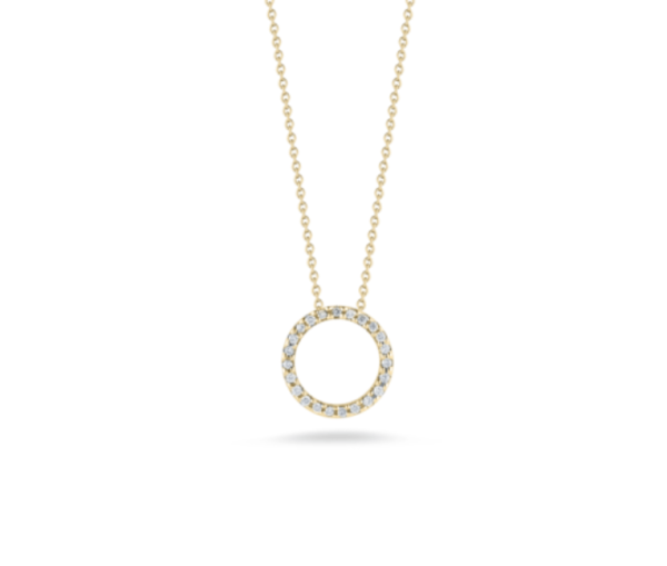 Roberto Coin 18K GOLD TINY TREASURES SMALL DIAMOND CIRCLE NECKLACE