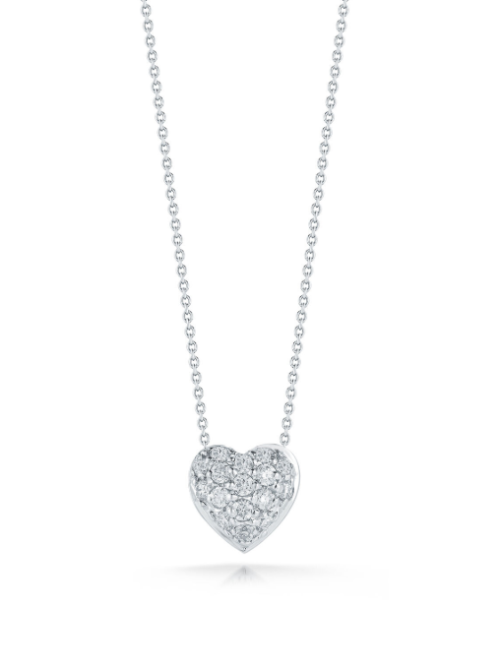 Screenshot 2025-08-23 150301 Roberto Coin 18K WHITE GOLD TINY TREASURES DIAMOND PUFFED HEART NECKLACE