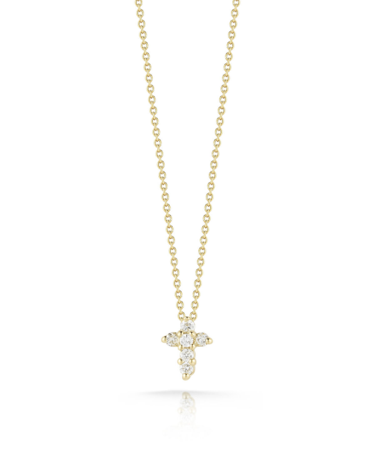 Roberto Coin 18K GOLD TINY TREASURES DIAMOND BABY CROSS NECKLACE