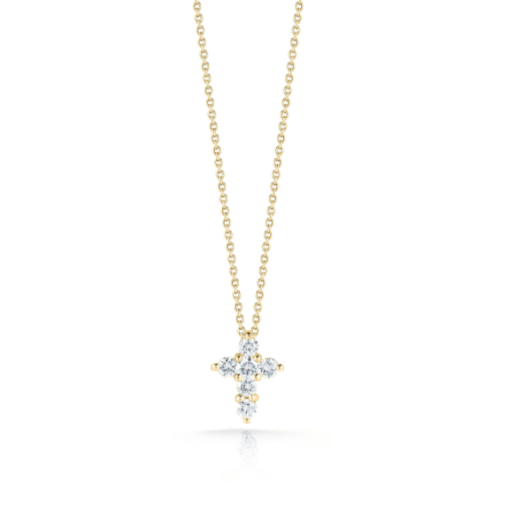 Screenshot 2025-08-23 152835 Roberto Coin 18K YELLOW GOLD TINY TREASURES MINI DIAMOND CROSS NECKLACE